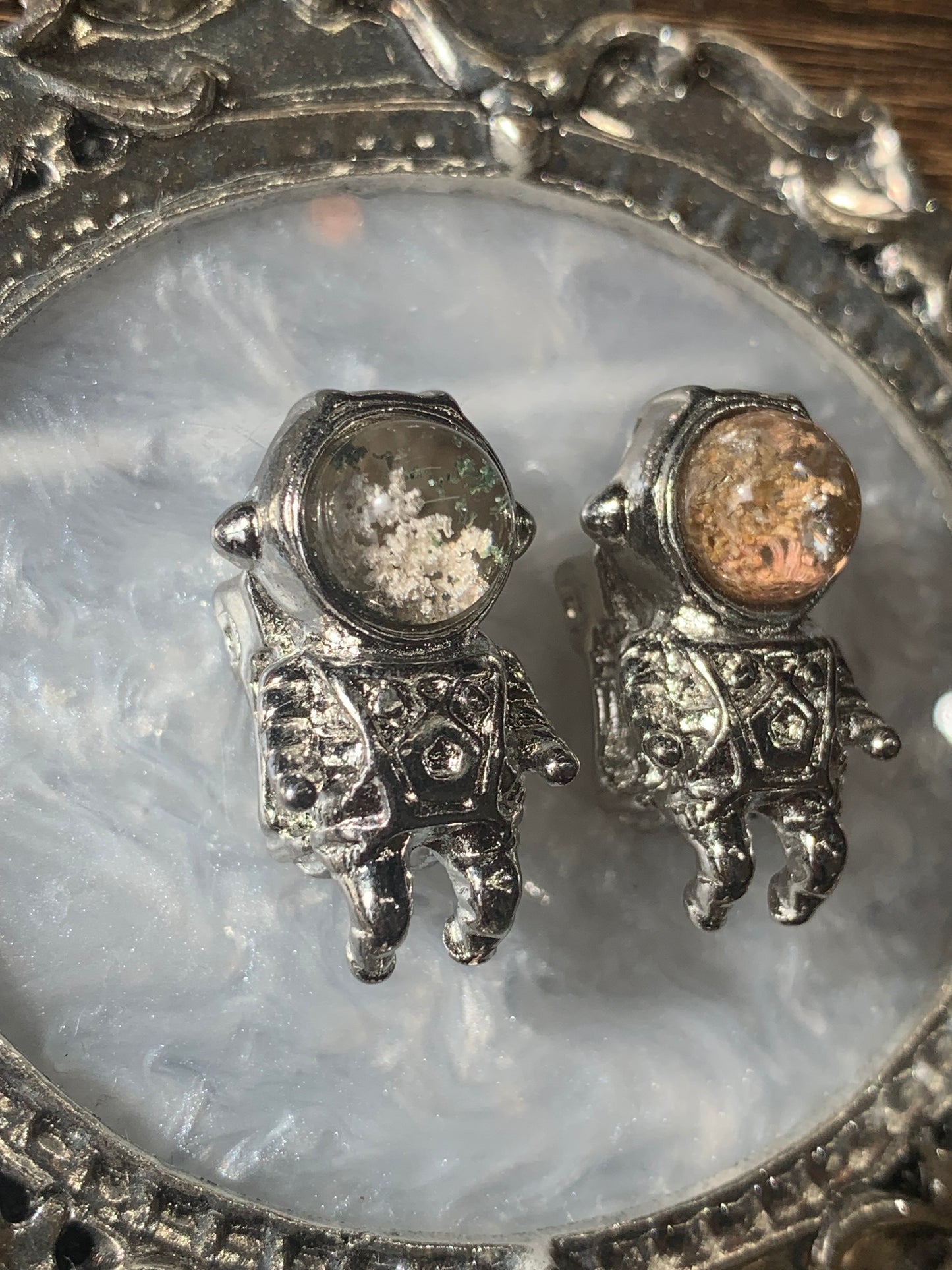 【宇宙飛行士パーツ付き】ガーデンクォーツ チェーンを通せばネックレスにも n298