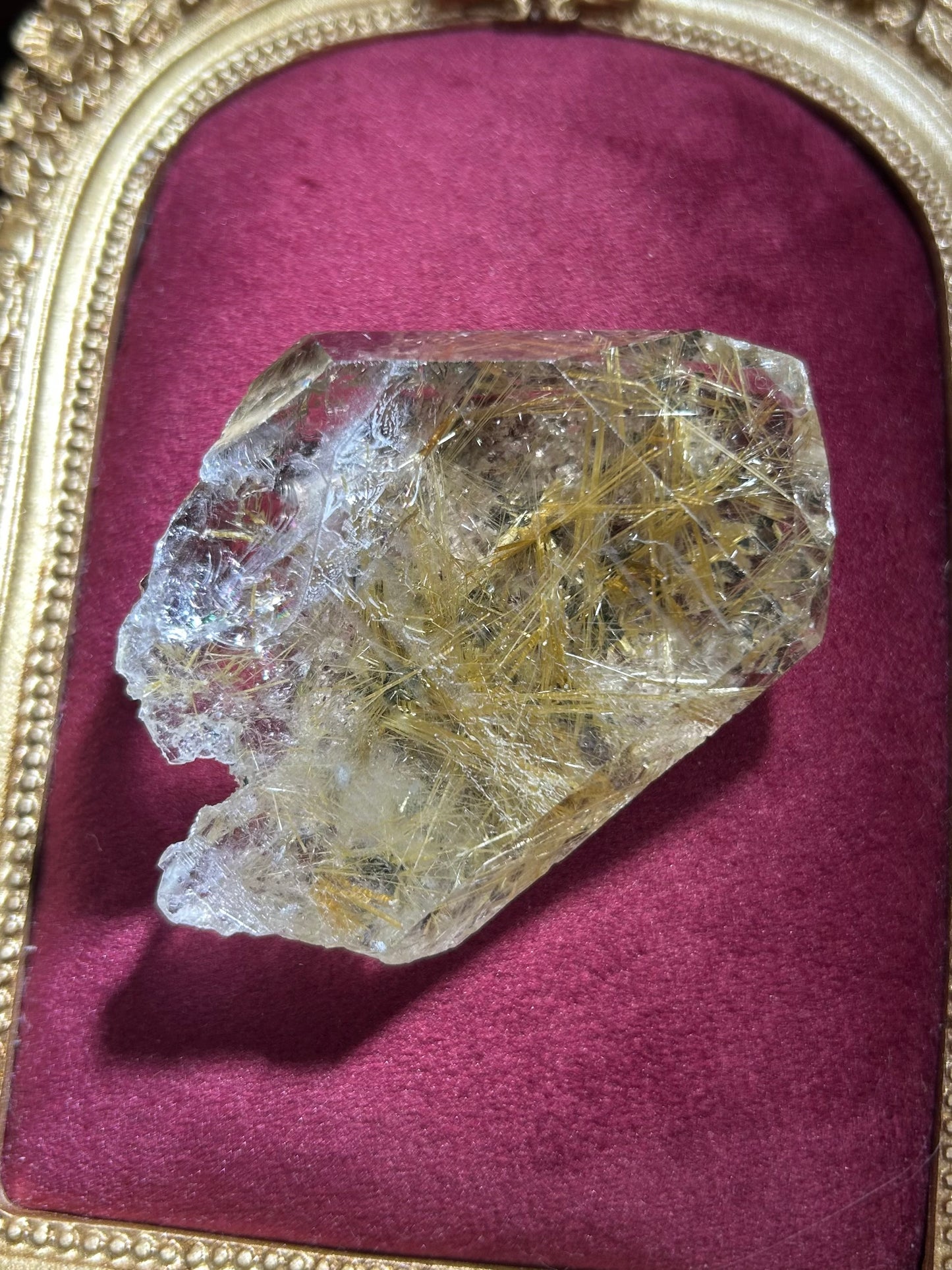 【原石】【ブラジル産】虹入　研磨　ルチルクォーツ　n395