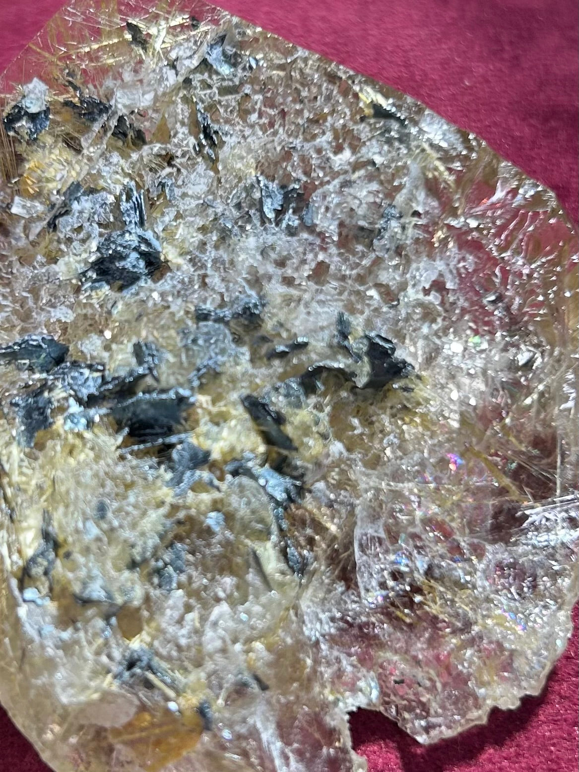 【原石】【ブラジル産】虹入　研磨　ルチルクォーツ　n395