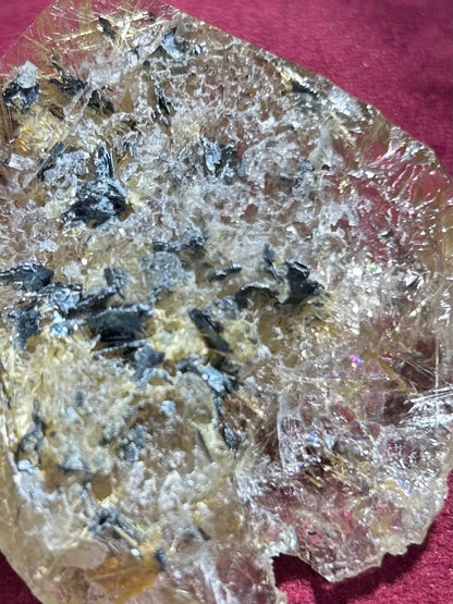 【原石】【ブラジル産】虹入　研磨　ルチルクォーツ　n395