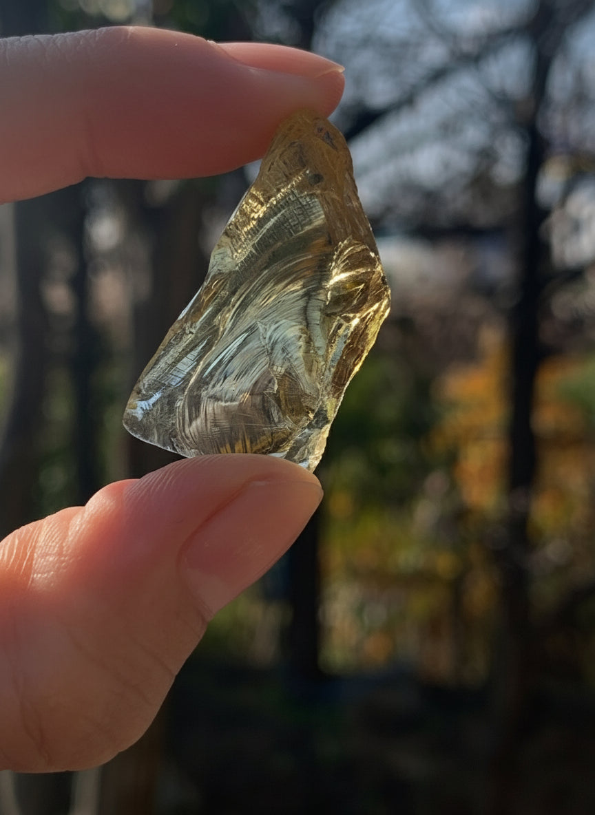 【古代レムリアの記憶を宿す石】【ネバダ州産】アンダラクリスタル　ゴールド系　n314