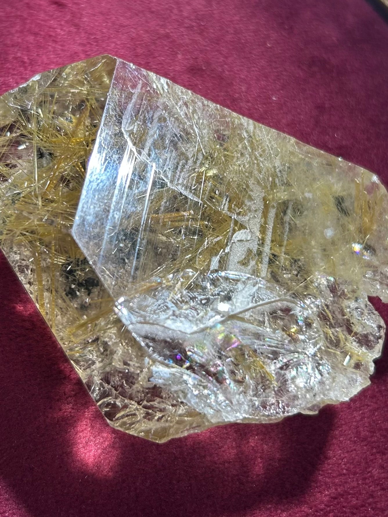 【原石】【ブラジル産】虹入　研磨　ルチルクォーツ　n395