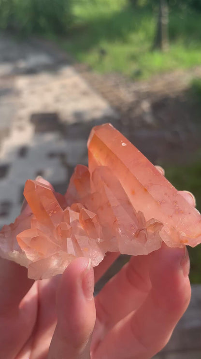 【ブラジル・ミナスジェライス州産】　タンジェリン水晶クラスター　タンジェリン水晶　n272
