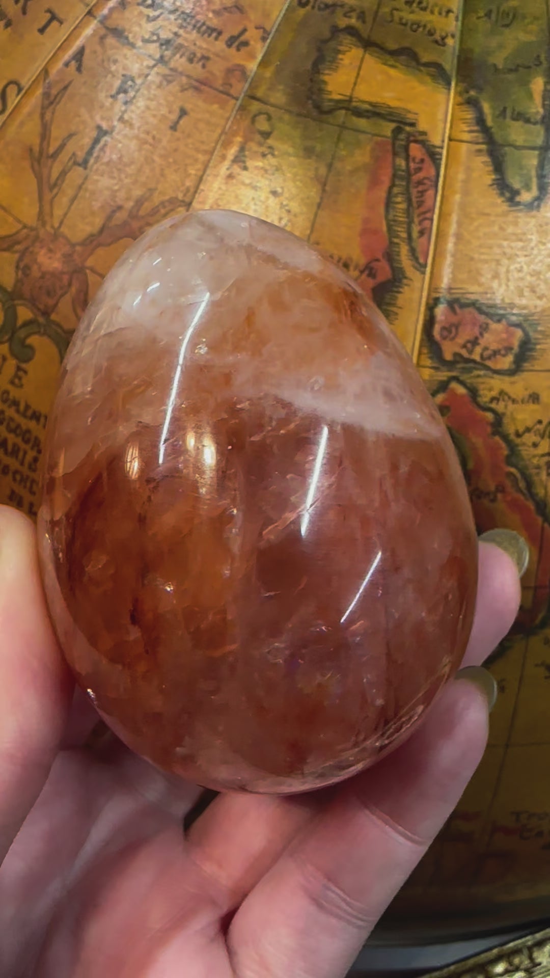 台座付】エッグ型🥚ライモナイトインクォーツ ー心の濁りを浄化し